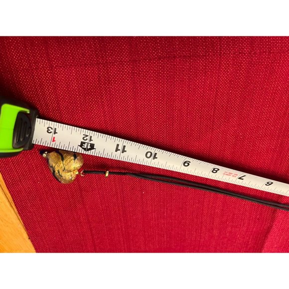 Pretty puffed blown glass vintage gold, cobalt blue heart on leather chain - Picture 3 of 4